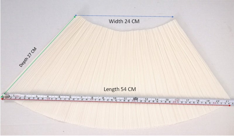 Silk cornice (lampshade cover replacement part), matte pearl white color, length 54 cm, width 24 cm, depth 27 cm, used for decoration, fashion and crafts. - Image 5